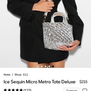 NWT MZ Wallace Ice Sequin Micro Metro Tote Deluxe